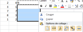 Capture d'écran collage d'une formule de calcul Excel.