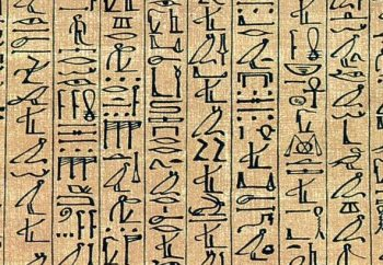 Photo d'un papyrus Égyptien.