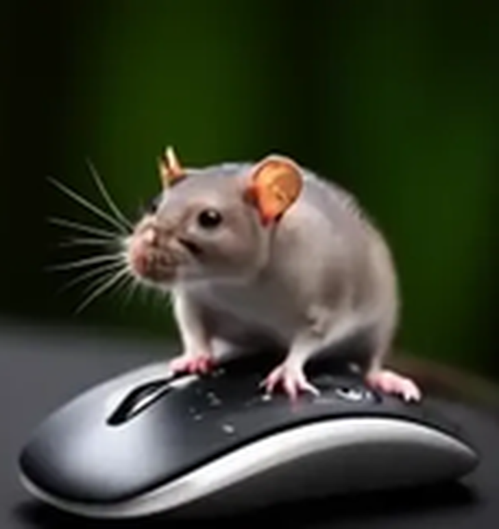 Un mulot sur une souris